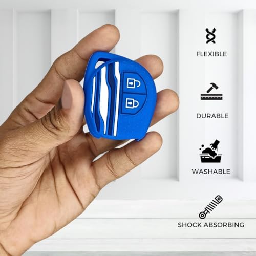 Image of KEYCEPT Tristar Key Cover for Suzuki Swift, Dzire, Ertiga, Baleno, Grand Vitara, Celerio, WagonR, Brezza, Scross, Fronx, Jimny, Ignis 2 Button Remote Key. (Blue)