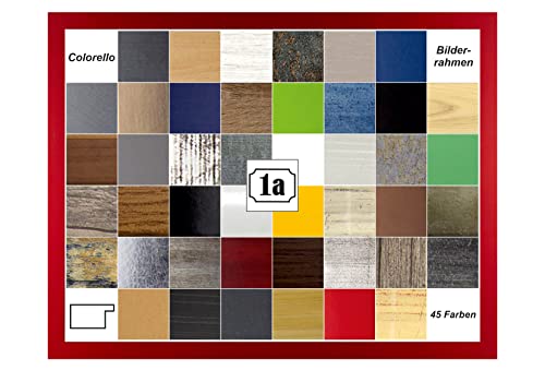 Colorello Deluxe Puzzlerahmen 50x70 cm Bilderrahmen Rot Ferrarirot Knallrot Hintergrund Weiss Kunstglas klar