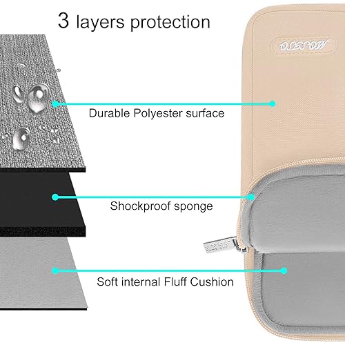 Image of MOSISO Laptop Case 13.3 inch, 13-13.3 inch Laptop Sleeve Compatible with MacBook Air /Pro 13 /Pro 14 M5 M4 M3 M2 M1, HP Dell ASUS Lenovo,Polyester Vertical Computer Sleeve Bag with Pocket,Apricot
