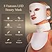 MEGELIN Led Red Light Therapy Face & Neck Mask, 7 Colors Led Light Therapy Facial Mask, Infrared Red Light Therapy Mask, Infrared Light Skin Rejuvenation(White)