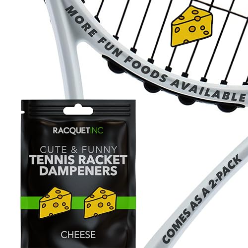 Racquet Inc. - Tennis Racket Vibration Dampeners - Shock Absorbing, Reduces String Vibration for Better Control & Comfort - Universal Fit for All Racquets - 2 Pack (Cheese)