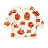 FYBITBO Toddler Girls Boys Halloween Crewneck Sweatshirt Kids Long Sleeve Pullover Pumpkin Shirt Fashion Holiday Clothes (A- Pumpkin Sweatshirt,5-6T)