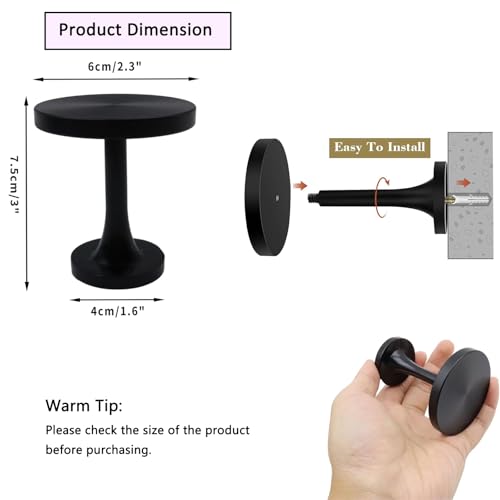 Shonmogar Curtain Tiebacks 2 Pack Curtain Holdbacks Zinc Alloy Curtain Tiebacks Wall Mounted with Screws, Decorative Curtain Holders for Drapes Stylish Black Curtain Tieback Hooks for Home Office