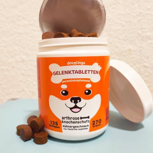 Gelenktabletten Hund 135 Kauhappen mit Grünlippmuschel Teufelskralle und Glucosamin 100 % natürlich für Gelenke Knochenschutz bei Arthrose