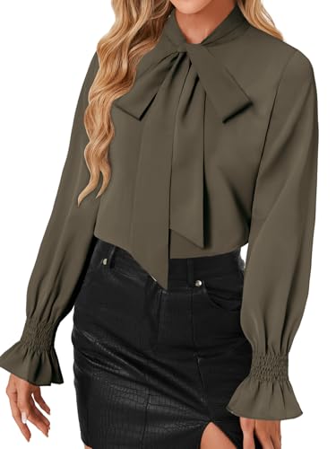 Image of LYANER Women's Bow Tie Neck Business Work Blouse