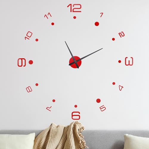 Reloj de pared 3D M METERXITY DIY 51 pulgadas rojo miniatura 1