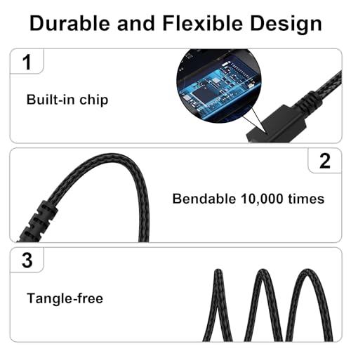 Zosvoses RAZER-TYPEC-1.8M Usb C Charging Cable Compatible With Razer Blackwidow V3 Pro/Deathstalker V2 Pro/Wolverine V2 Chroma Wired Gaming Pro Controller And Ducky One 2 Sf/One 2 Mini Pro Mechanical Keyboard thumb #3