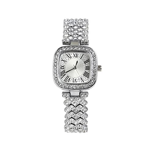 Image of Haute Sauce Women's Embellished Analog Dial with Stainless Steel Strap | Battery Power | Foldover Closure | Quartz Movement | Fashion Wrist Belt Watch for Female and Girls