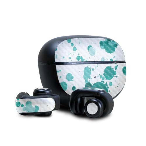 Image of Carbon Fiber Skin Compatible with Bose Ultra Open Earbuds - Teal Splatter - Premium 3M Vinyl Protective Wrap Decal Cover - Easy to Apply | Crafted in The USA by MightySkins