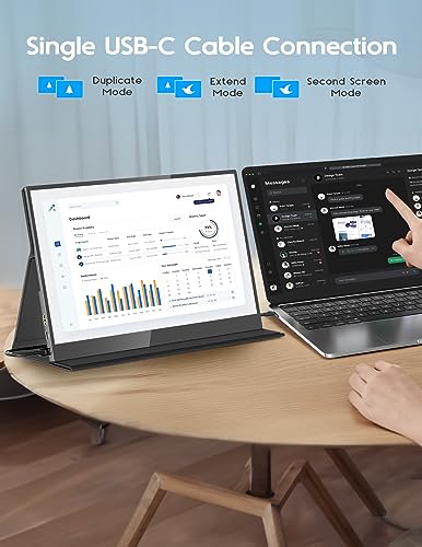 Image of ZSCMALLS OLED Portable Monitor 4K - 15.6 inch UHD 3840x2160 USB-C Monitor, 100% sRGB Touch Screen External Second Monitor Portable HDR Travel Monitor with Speakers for MacBook Laptop Switch PS5 /4