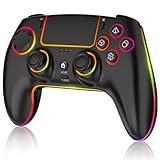 MYSTILUCK Wireless Controller For PS-5/PC/MAC/iOS/Android/Steam Deck, Gamepad with 7 Variable Color RGB Light/Hall Effect Joystick/Dual Vibration/Turbo