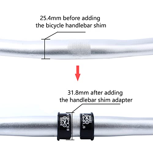 Saipe 4pcs Aluminum Alloy Bicycle Handlebar Shim Adapter Bike Spacers Bicycle Handlebar Conversion Sheet Accessory for MTB, Road, Mountain, Fixed Gear Bike (25.4mm to 31.8mm)
