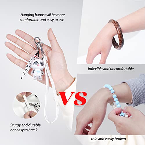Cute Panda Wristlet Keychain With Card Wallet Fragrant Volcanic Rocks Elastic Silicone Beaded Keyring Bracelet For Women… #TOP3