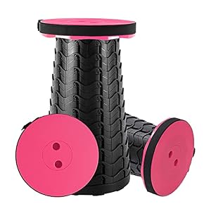 Holifesy Folding Stool, Portable Camping Stool, Telescopic Stool, up to 180 kg with Storage Bag, Height-Adjustable 6.5 to 45 cm, Lightweight Folding Chair for Indoor and Outdoor Use