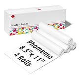 Phomemo 92 Pcs (4 Rolls) Thermal Paper 8.5' x 11' for M832 M832D M85 M810