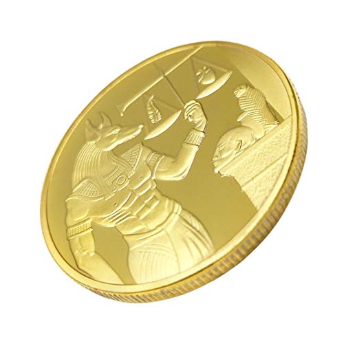 PRETYZOOM Gold Gedenkmünze Anubis Münze Alten Ägypten Münze Kunstsammlung Münze Dekorative Münze Souvenir Geschenk Sammlerstück Spielzeug