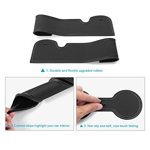 Image of CDEFG Custom Fit Cup, Door and Center Console Liner Accessories for 2021 2022 2023 Trailblazer, Car Slot Mats Cup Holder Inserts Coaster Pad Anti Slip, 19PCS (Black Colored Trim)