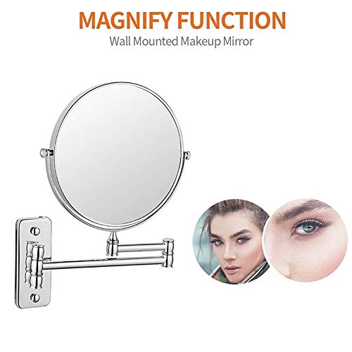Miroir maquillage mural 5x or design élégant et structure robuste à 360° - 6