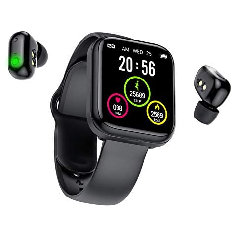 blessvt 2 In 1 Watch Smart Watch With Bluetooth Wireless Earbuds,Touch Screen Sports Sleep Music Wristband Headphones Exercise Weather Tracker,Gifts For Family Friends Cover