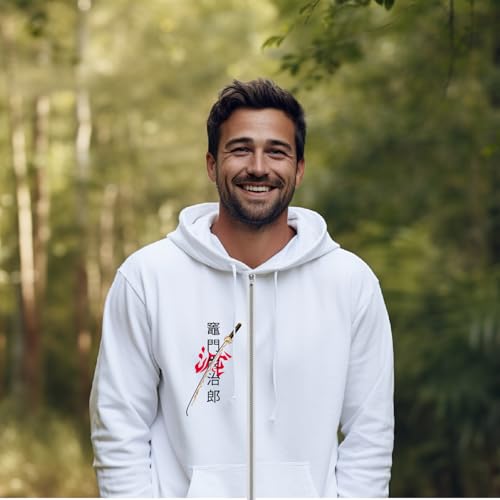 Image of Anime Zipper Hoodie for Men Stylish | Regular Fit Demon - Slayer Printed Hoodie | Cotton Fleece Long Sleeve Zip Up Hoodie Sweatshirts