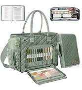 BellaHold Large Bible Bag with Bible Cover Case for Women, Church Bag with Shoulder Strap, Quilte...