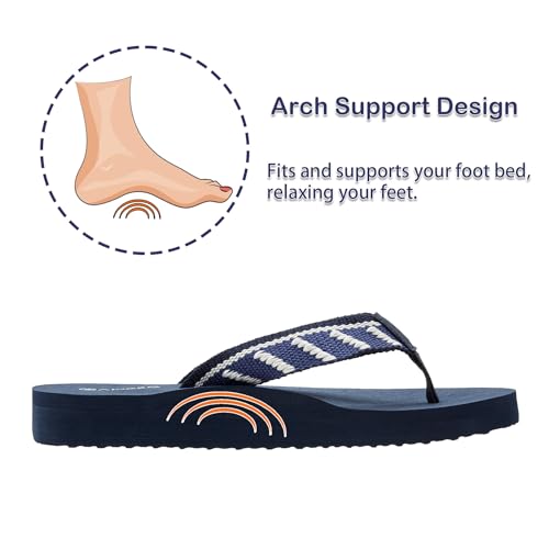 Ampeo Women's Arch Support Flip Flops Comfortable Casual Summer Beach Thong Sandals