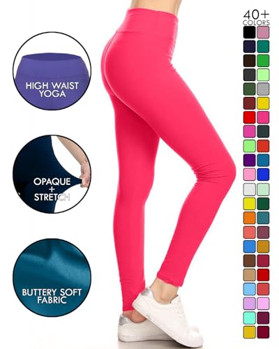 Image of Leggings Depot High Waisted Leggings for Women Buttery Smooth & Soft Women's Solid Yoga - Reg, Plus, 1X3X, 3X5X