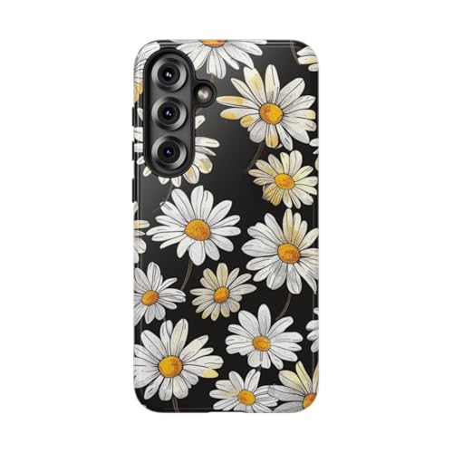 Coque Samsung S25 Plus marguerites rigide brillante protection florale