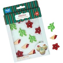 PME Christmas Edible Sugar Decorations - Under the Mistletoe Pack of 12