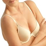 The Little Bra Company Women’s Angela Convertible T-Shirt Bra | Deep Plunge Neckline & Contoured Cups | Smooth Silhouette | Light Natural Push Up | Great for Closer Set Breasts (28B, Nude)
