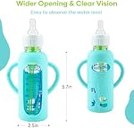 4 Pack Silicone Sleeves for Dr. Brown's Glass Bottles 8OZ Anti Breakage Baby Bottle Holder, Compatible with Dr. Brown's Glass Bottles for Babies (8OZ with Handle)