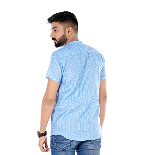 Image of Venisa Men's Cotton Blended Printed Casual Shirt