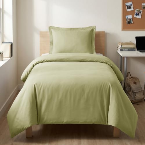 Sage Green Duvet Cover Set Twin/Twin XL Comforter Cover with 2 Pillow shams