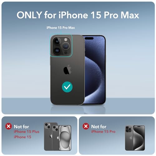 ESR for iPhone 15 Pro Max Case, Military-Grade Protection with Shock-Absorbing Corners, Scratch-Resistant and Anti-Yellowing Acrylic Back, Slim Protective Phone Case, Air-Armor Series, Frosted Black