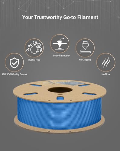 Image of DURAMIC 3D PLA+ Printer Filament 1.75mm PLA Plus Neatly 2Kg Spool(2.2lbs) | PLA Pro Tougher and Stronger, Dimensional Accuracy Probability + /- 0.02mm Blue
