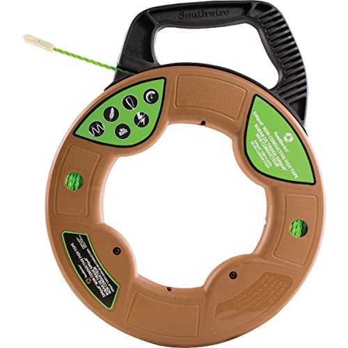 Southwire Non-Conductive Fish Tape - Ensures Safe Pulls in Live Conduit - Spiral Extruded Polymer - Low Friction - Rust Resistant - Flexible Design - 125 ft x 4.5 mm