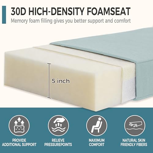 Image of Art Leon Waterproof Outdoor Seat Cushion 24 inchx 24 inch 30D High Density Foam Patio Chair Cushions with Non-Slip Backing Patio Cushions for Patio Furniture Porch Swing Garden Bench Camping Stadium Grey