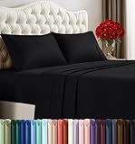 Utopia Bedding Juego de sábanas de 4 Piezas, Negro)