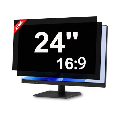 Filtro de privacidad para monitor 24" 16:9, evite miradas ocultando datos confidenciales (Pack 2)