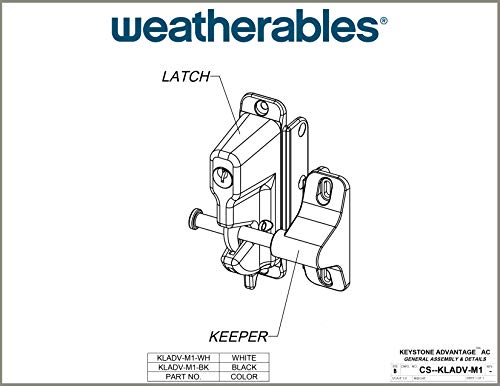 Weatherables Keystone Black Zinc Diecast Metal 1-Sided Key-Lockable Gate Latch – Heavy Duty Gate Latch With Self-Latching Gate Lock – Made For Installation On Metal, Wood & Vinyl Fences, Keyed Alike #TOP7