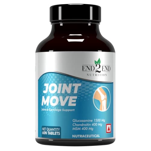 Image of End2End Nutrition Joint Support Supplement with Glucosamine 1500mg, Chondroitin 400mg & MSM 400mg for Men and Women | Joint Health, Cartilage Support, Mobility and Flexibility - 60 Tablets