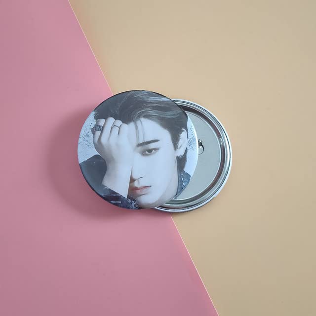 EduPro - 1pcs Kpop ATEEZ badge Comeback New Album Answer Badge 58MM Alloy HD photo album SEONG HWA Hong Joong ATEEZ Brooch (SAN)