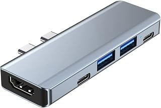 JYXDKD for Type C Dock Port C to -Compatible USB 3.0 Adapter TF SD Reader PD Charger Dock for Air Splitter (Color : White-Fruit peach5, Size : D)
