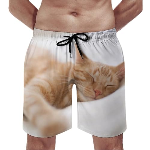 Short de bain homme chat paresseux parfait pour la plage et l'été