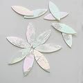 Mosaic Tiles 28 Pieces / 110 g Pack of Mica Stained Glass Mosaic Tile Supplies for Home Decoration, DIY Crafts, Plates, Picture Frames, Flowerpots – 1.6x5 cm Leaves Tiles (White Illusion)