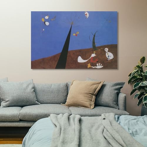 Toile Conversations avec insectes de Joan Miró, poésie et art abstrait au format 60x90 - 7