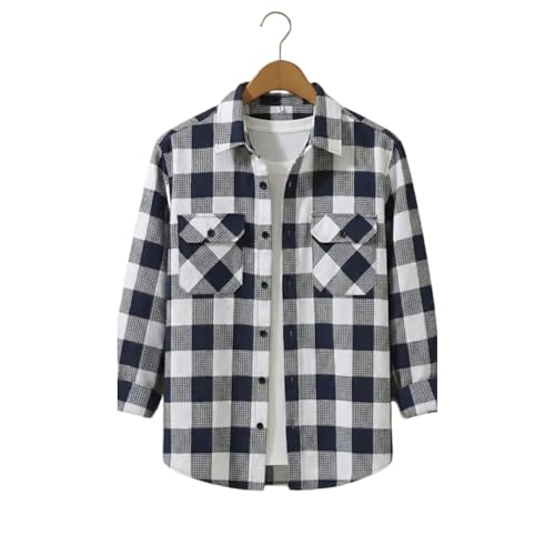 Image of MiraMichi Men's Pure Cotton Blue Checkered Full Sleeve Shirt - Regular Fit, Casual Wear, Comfortable and Stylish Design