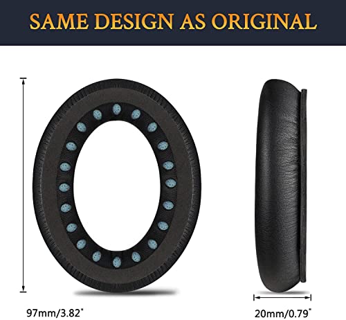 Image of Mizi Professional Ear Pads Cushions Replacement for Bose QuietComfort 45 (QC45) Over-Ear Headphones, Ear Pads with Softer Protein Leather, Noise Isolation Memory Foam - Black