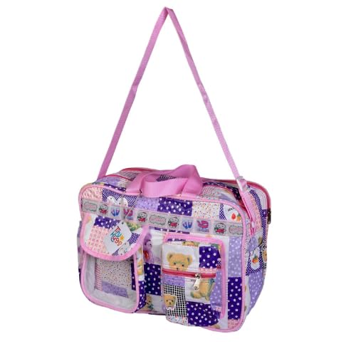 Purple Baby Diaper Bag | Spacious Waterproof Backpack with Multiple Pockets | Travel Bag