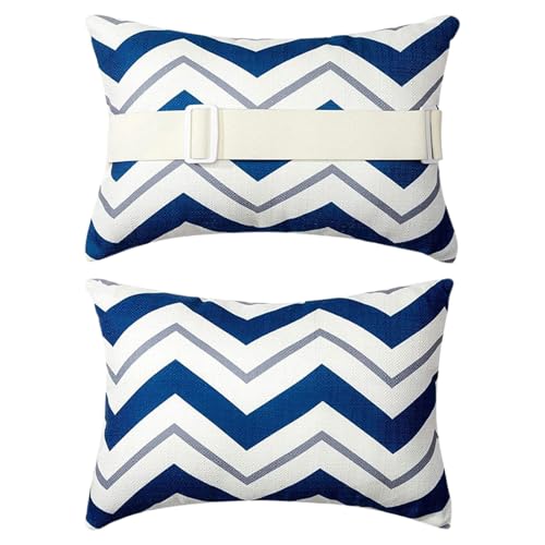 Pool Pillows for Lounge Chairs,Decorative Oudoor Patio Pillow,Adjustable Elastic Stripe Pillows for Recliner Beach Chair,Cotton Attachment Pillow for Lumbar Percale